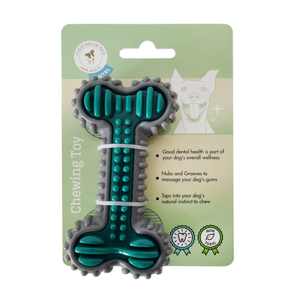 TPR Dental Bone dog chew toy with textured ridges for oral care and gum massage