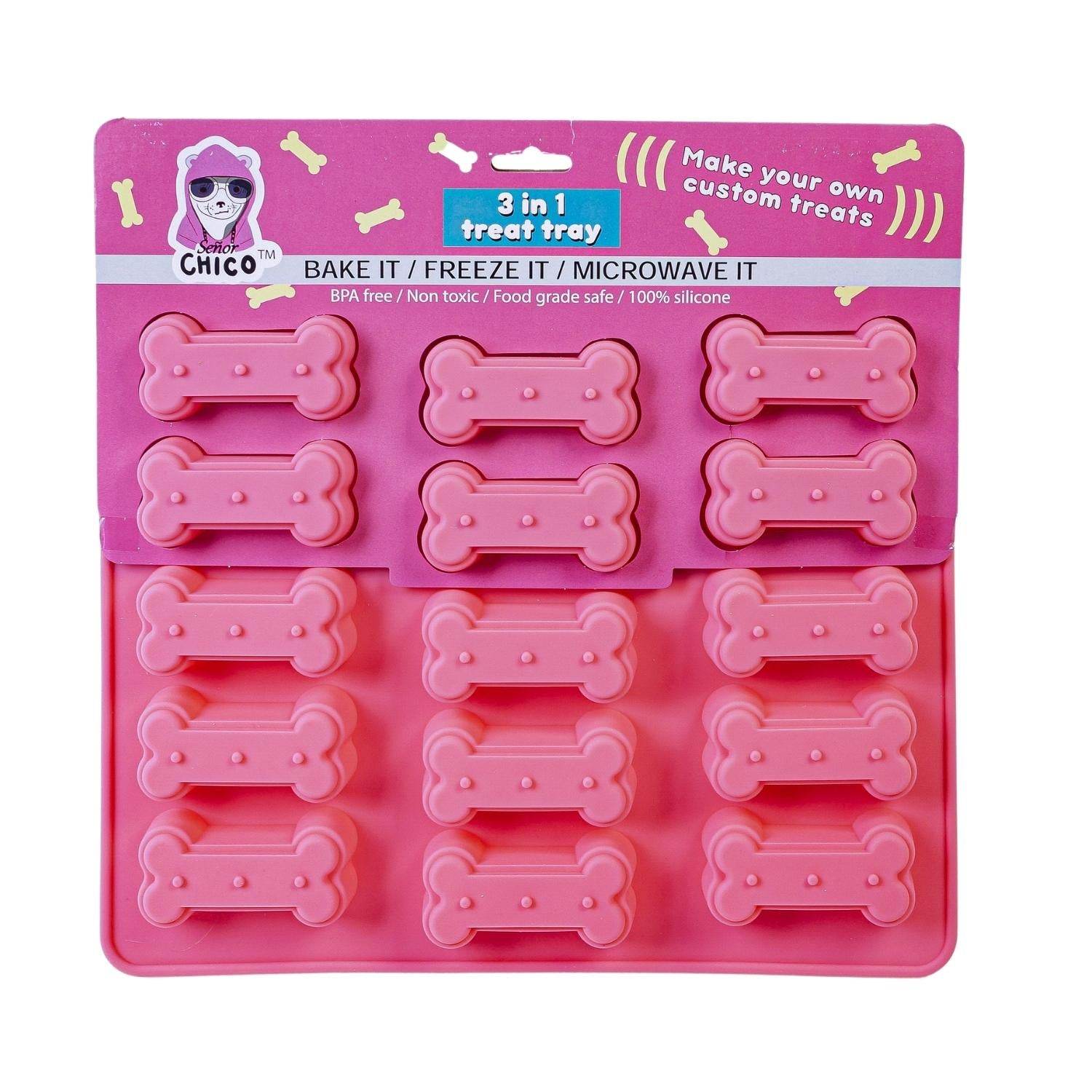 3-in-1 Dog Bone Silicone Treat Baking Tray for Healthy Homemade Treats