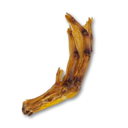 Country Living All-Natural Duck Feet dog chew treat, single baked duck foot, crunchy and long-lasting natural dog chew