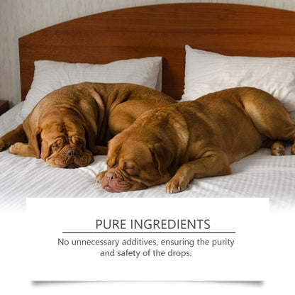 Bottle of Dog Sleep Drops supplement for healthy pet sleep care