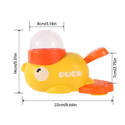 Yellow intelligent cartoon dog automatic feeder with large capacity and pet-pressing function
