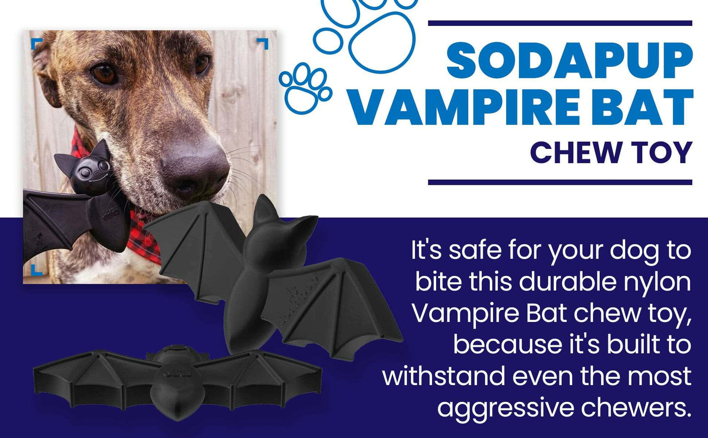 Vampire Bat Nylon Dog Chew Toy for Aggressive Chewers | FDA Compliant