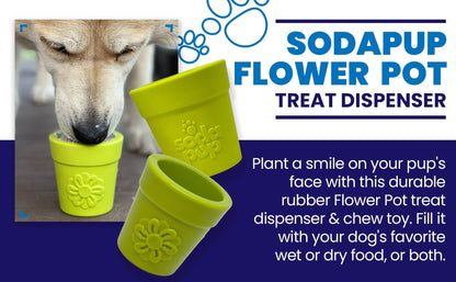 Large Flower Pot - Durable Dog Treat Dispenser Enrichment Toy -SodaPup