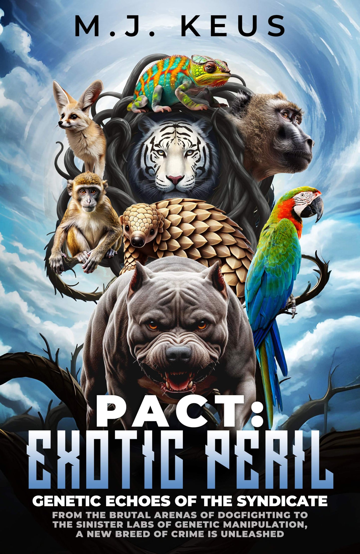 PACT: Exotic Peril Volume 2 book cover featuring a dark, suspenseful theme with bio-augmentation and global crime elements