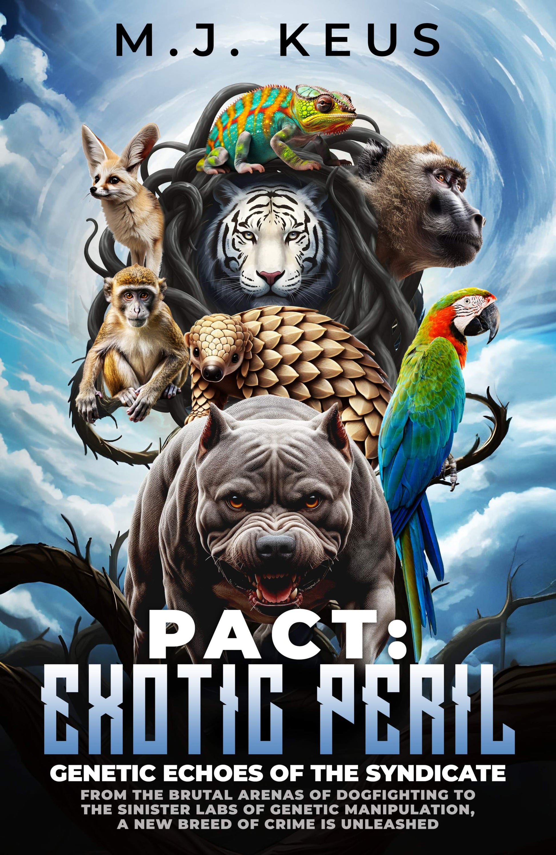 PACT: Exotic Peril Volume 2 book cover featuring a dark, suspenseful theme with bio-augmentation and global crime elements
