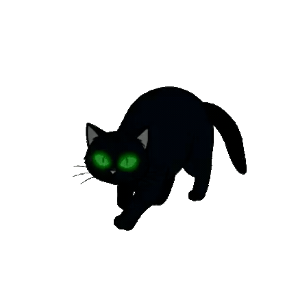 Animated Black Cat Sticker Pack — 10 GIF Stickers | Instant Digital Download