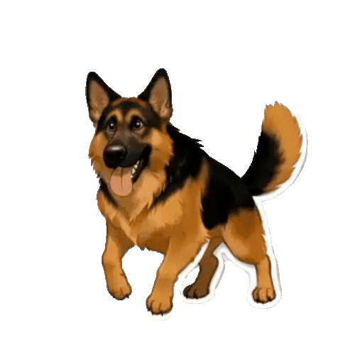 Animated German Shepherd Sticker Pack — 10 GIF Stickers | Instant Digital Download