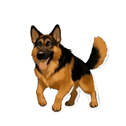 Animated German Shepherd Sticker Pack — 10 GIF Stickers | Instant Digital Download