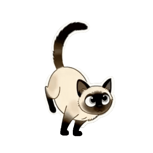 Animated Siamese Sticker Pack — 10 GIF Stickers | Instant Digital Download