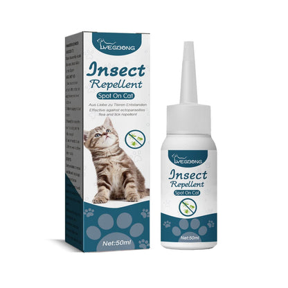 30ml bottle of Pet Anti-Flea Tick Agent with natural oils for cats and dogs, applied at nape to prevent fleas and ticks