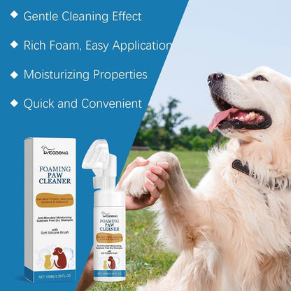 Pet paw cleaner foaming wash with moisturizing and gentle cleaning for dogs and cats