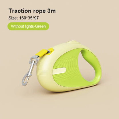 3m green automatic retractable nylon durable pet leash for small dogs and cats