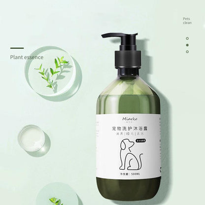 500ml pet shampoo bottle with plant essence for cat and dog deodorizing and cleaning