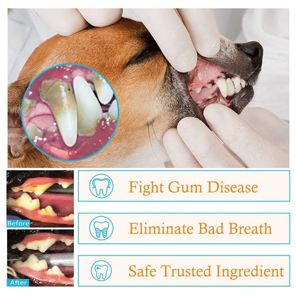 Dog cat tooth cleaning finger set removing tartar and plaque for fresh breath and gum health