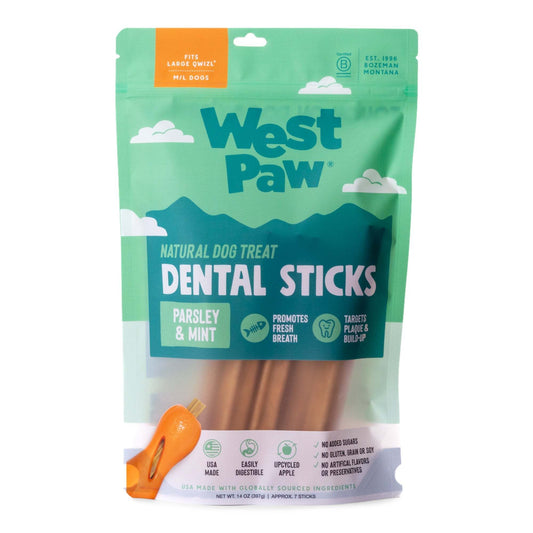 Natural dental sticks with parsley, mint, and apple for fresh breath and plaque reduction