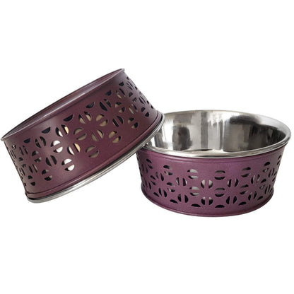 Country Living Set of 2 Stainless Steel Dog Bowls – Farmhouse Style