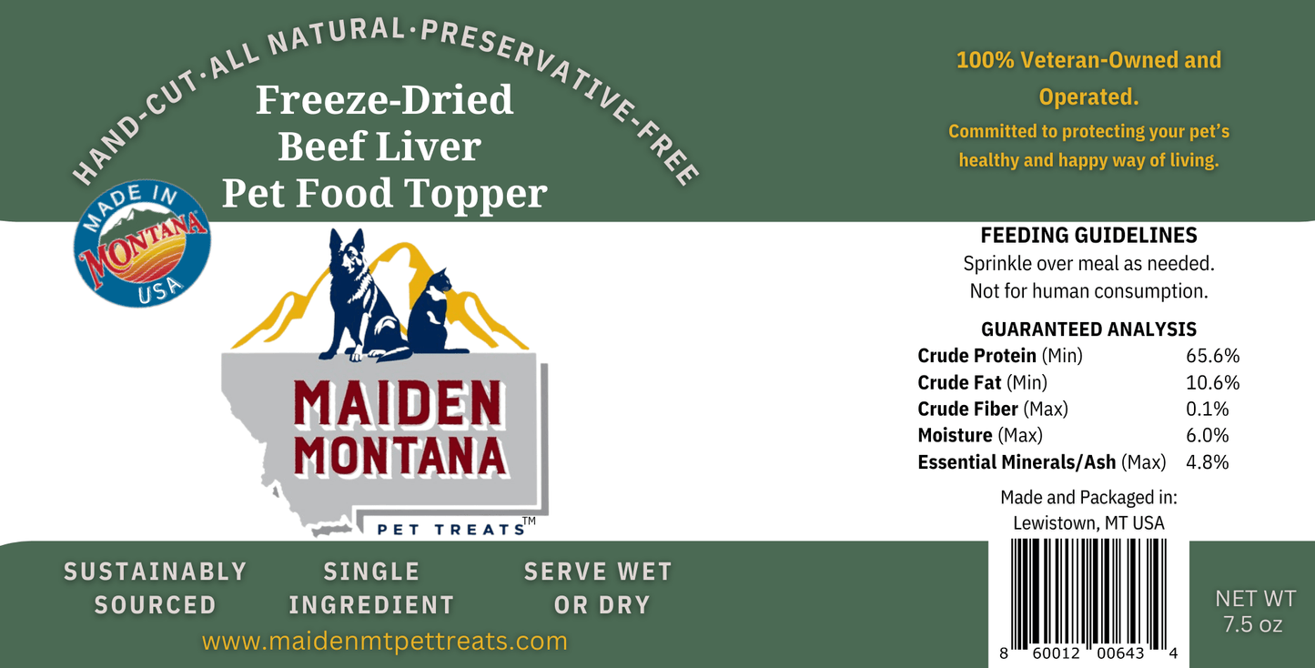 Freeze-Dried Beef Liver - Best Pet Food Topper | 7.5 oz