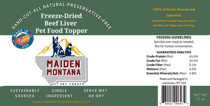 Freeze-Dried Beef Liver - Best Pet Food Topper | 7.5 oz