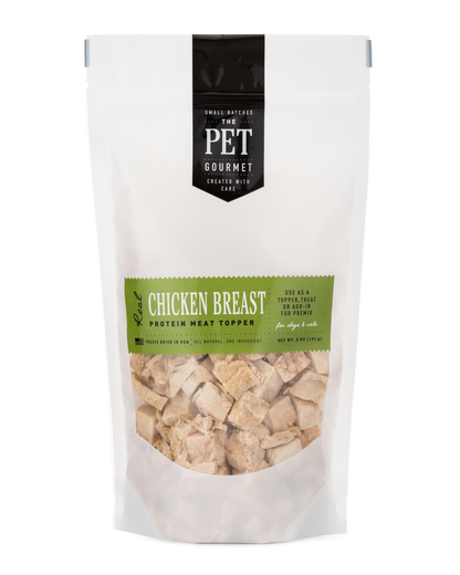 Freeze Dried Chicken Breast protein meat topper for dogs in resealable pouch