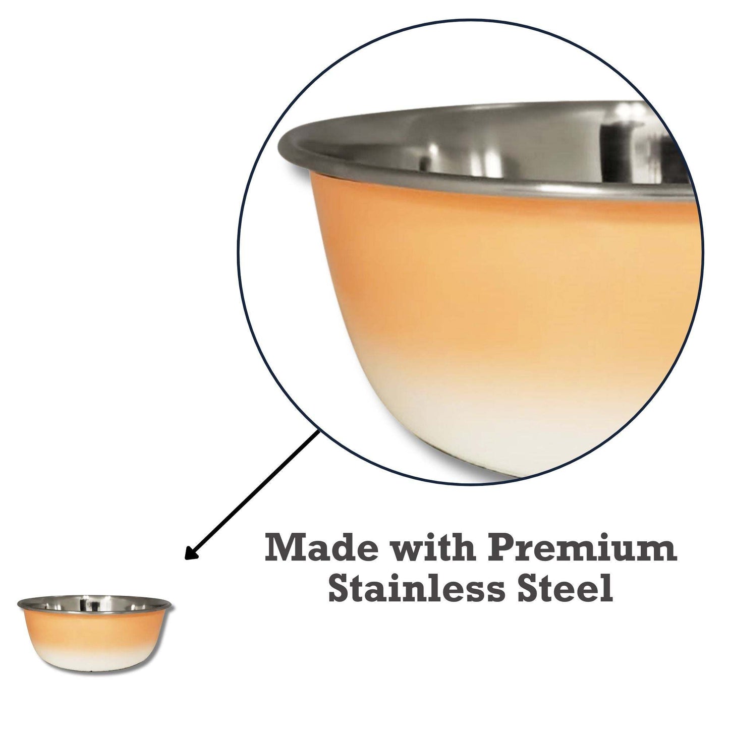 Peach coral deep dog bowl made with premium stainless steel for small, medium, and large dogs