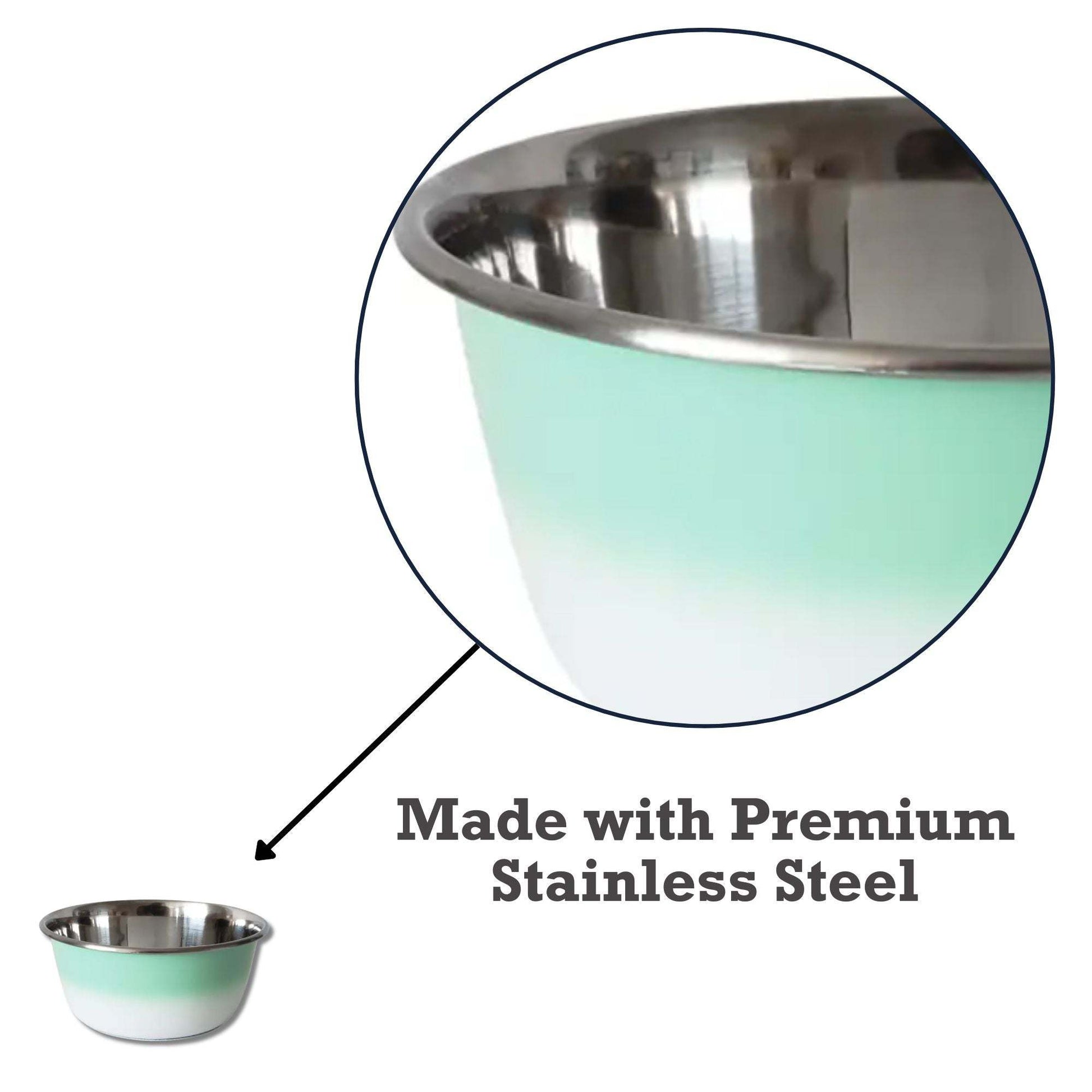 Mint green deep dog bowl made with premium stainless steel for small, medium, and large dogs