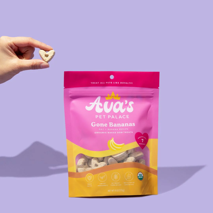 Avas Pet Palace Organic Oven Baked Dog Treats - Gone Bananas (6 oz)