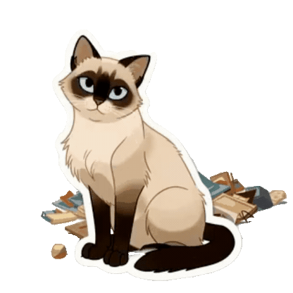 Animated Siamese Sticker Pack — 10 GIF Stickers | Instant Digital Download