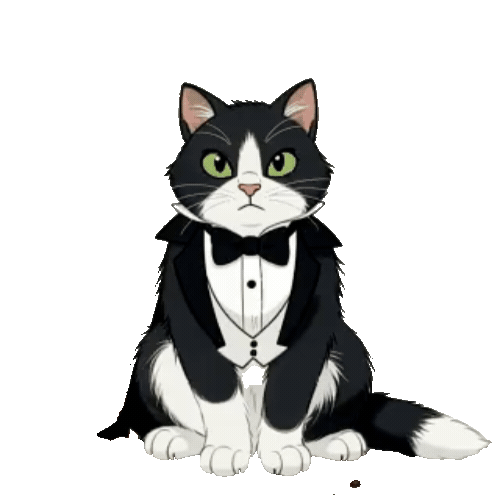 Animated Tuxedo Cat Sticker Pack — 10 GIF Stickers | Instant Digital Download