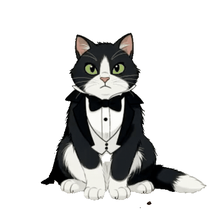 Animated Tuxedo Cat Sticker Pack — 10 GIF Stickers | Instant Digital Download