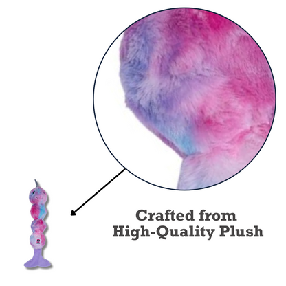 Tie Dye Skinny Narwhal Magical Creature Plush Dog Toy - Fun & Durable