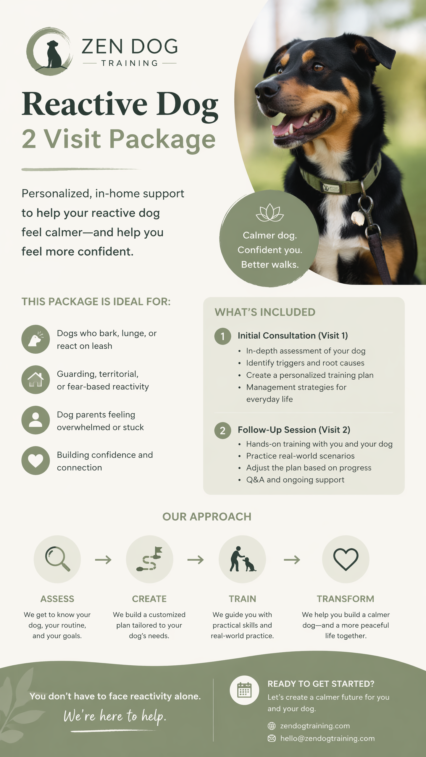 Reactive Dog 2 Session Package (Zen Dog Training)