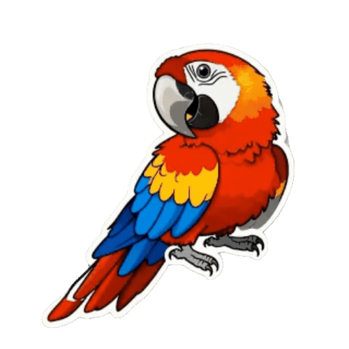 Animated Macaw Sticker Pack — 10 GIF Stickers | Instant Digital Download