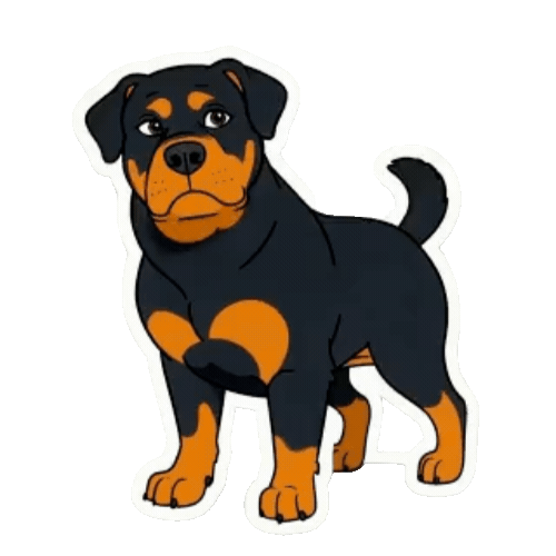 Animated Rottweiler Sticker Pack — 10 GIF Stickers | Instant Digital Download