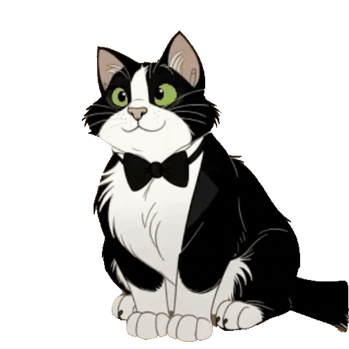 Animated Tuxedo Cat Sticker Pack — 10 GIF Stickers | Instant Digital Download
