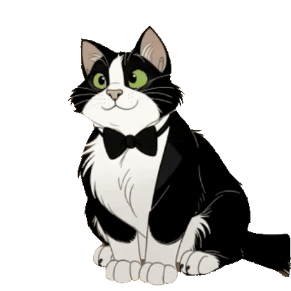 Animated Tuxedo Cat Sticker Pack — 10 GIF Stickers | Instant Digital Download