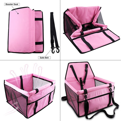 Dog Safety Mesh Travel Carrier Basket - Breathable Waterproof Car Seat