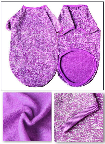 Purple fleece winter warm pet sweater large size for dogs 3XL-9XL