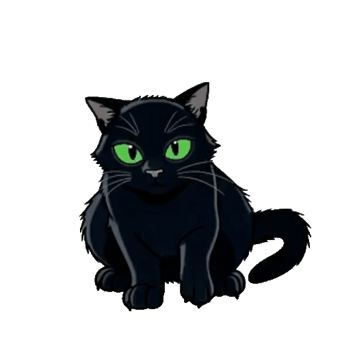 Animated Black Cat Sticker Pack — 10 GIF Stickers | Instant Digital Download