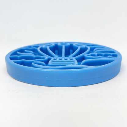Blue Air Nylon eCoin durable lick mat for dogs with textured hot air balloon design
