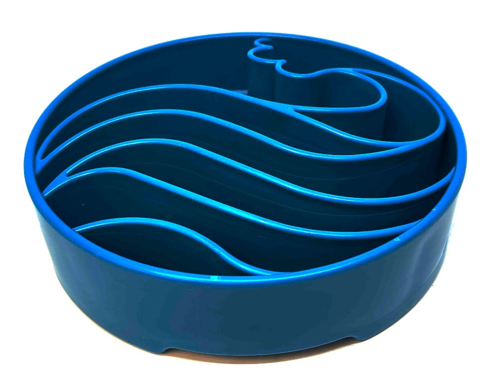 Wave eBowl Deep Slow Feeder Dog Bowl for Enrichment - Made in the USA