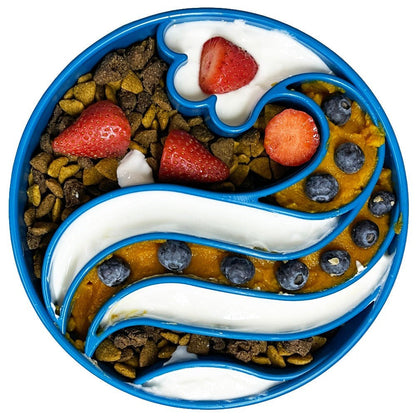 Wave eBowl Deep Slow Feeder Dog Bowl for Enrichment - Made in the USA