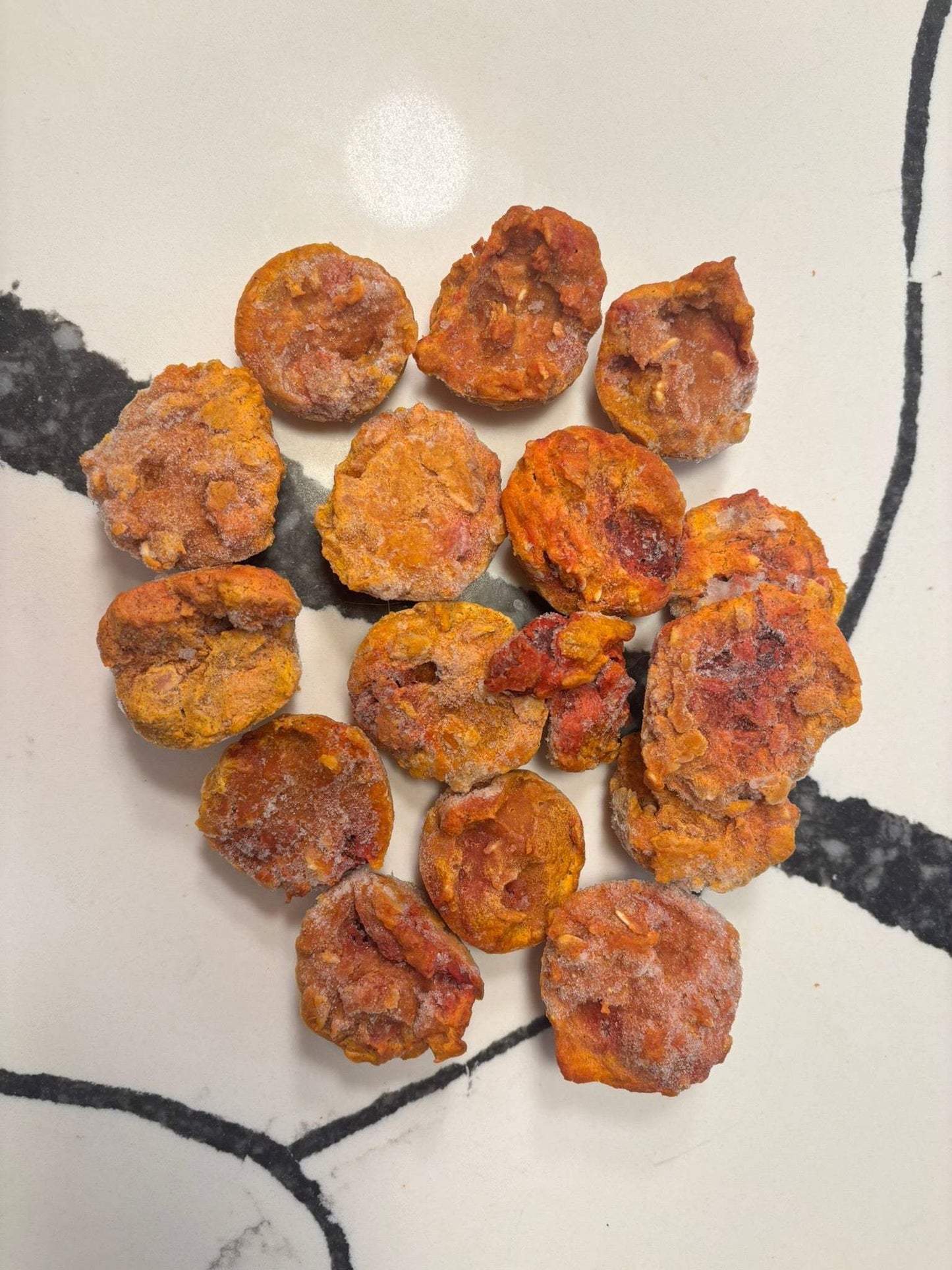 Organic beet pumpkin muffins dog treats packed with natural ingredients for digestion and coat health