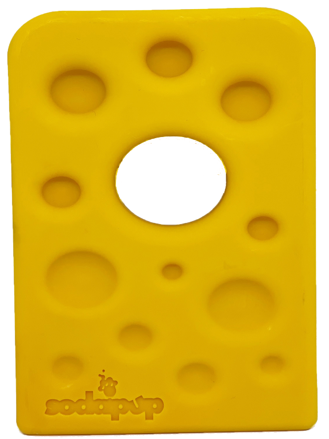 Swiss Cheese Wedge yellow nylon dog chew toy for aggressive chewers by SodaPup