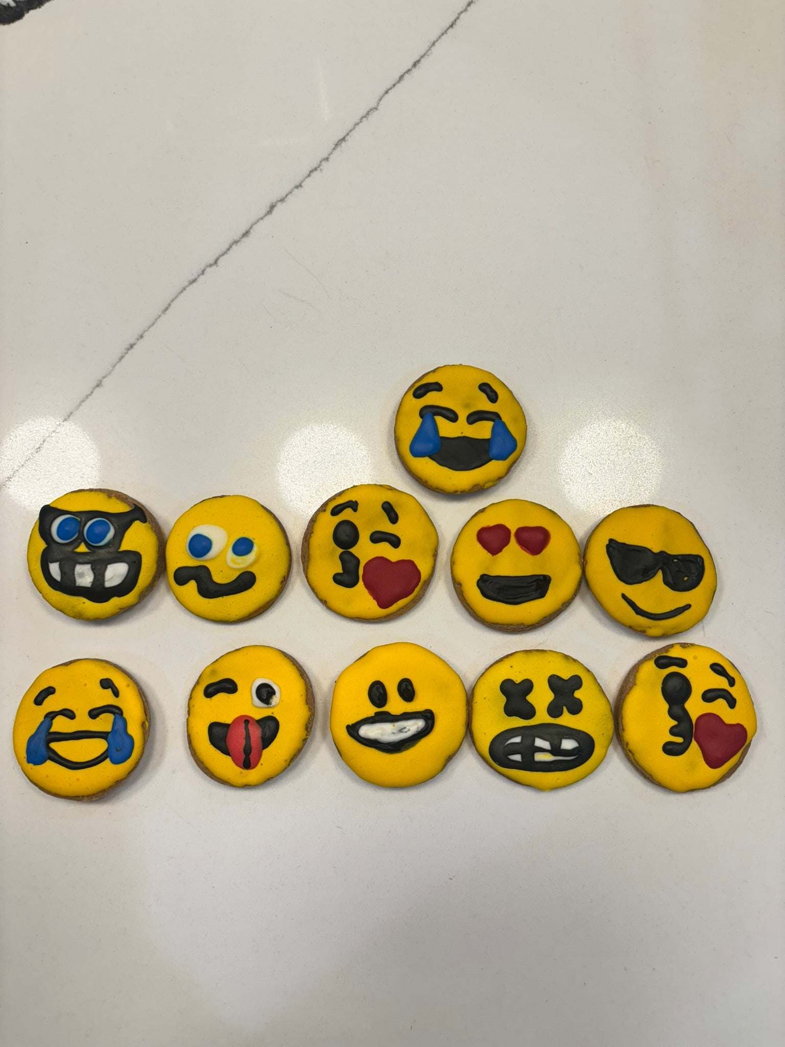 Emoji Peanut Butter Organic Cookies dog treats with fun emoji designs made from organic peanut butter and whole grains
