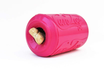 Durable pink Puppy Can Toy rubber chew toy and treat dispenser for teething pups