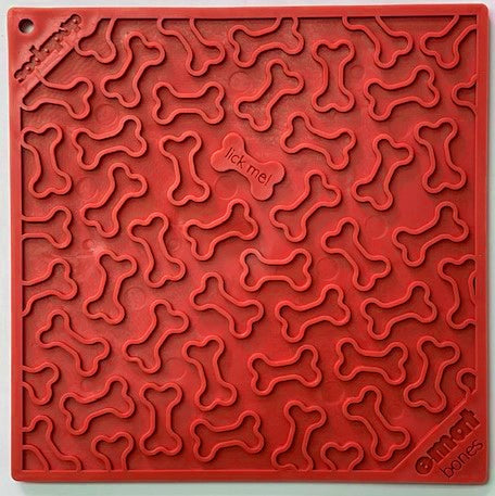 Bones eMat lick mat for dogs with playful bone design and textured surface for anxiety relief and mental stimulation
