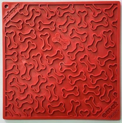 Bones eMat lick mat for dogs with playful bone design and textured surface for anxiety relief and mental stimulation