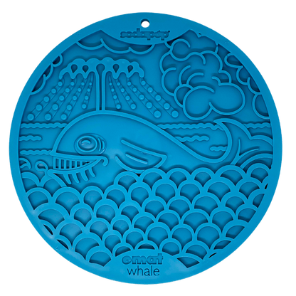 Blue Whale eMat dog lick mat with suction cups for calming enrichment