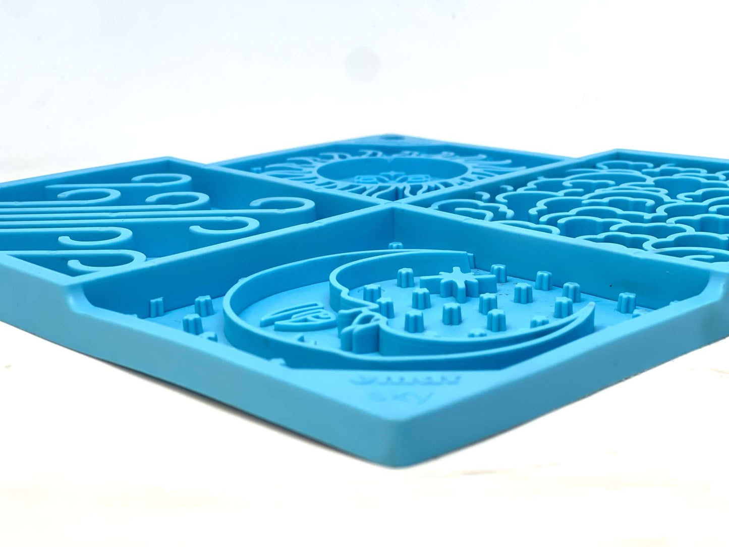 Blue Sky eMat enrichment lick mat for dogs and cats with celestial cloud and star patterns