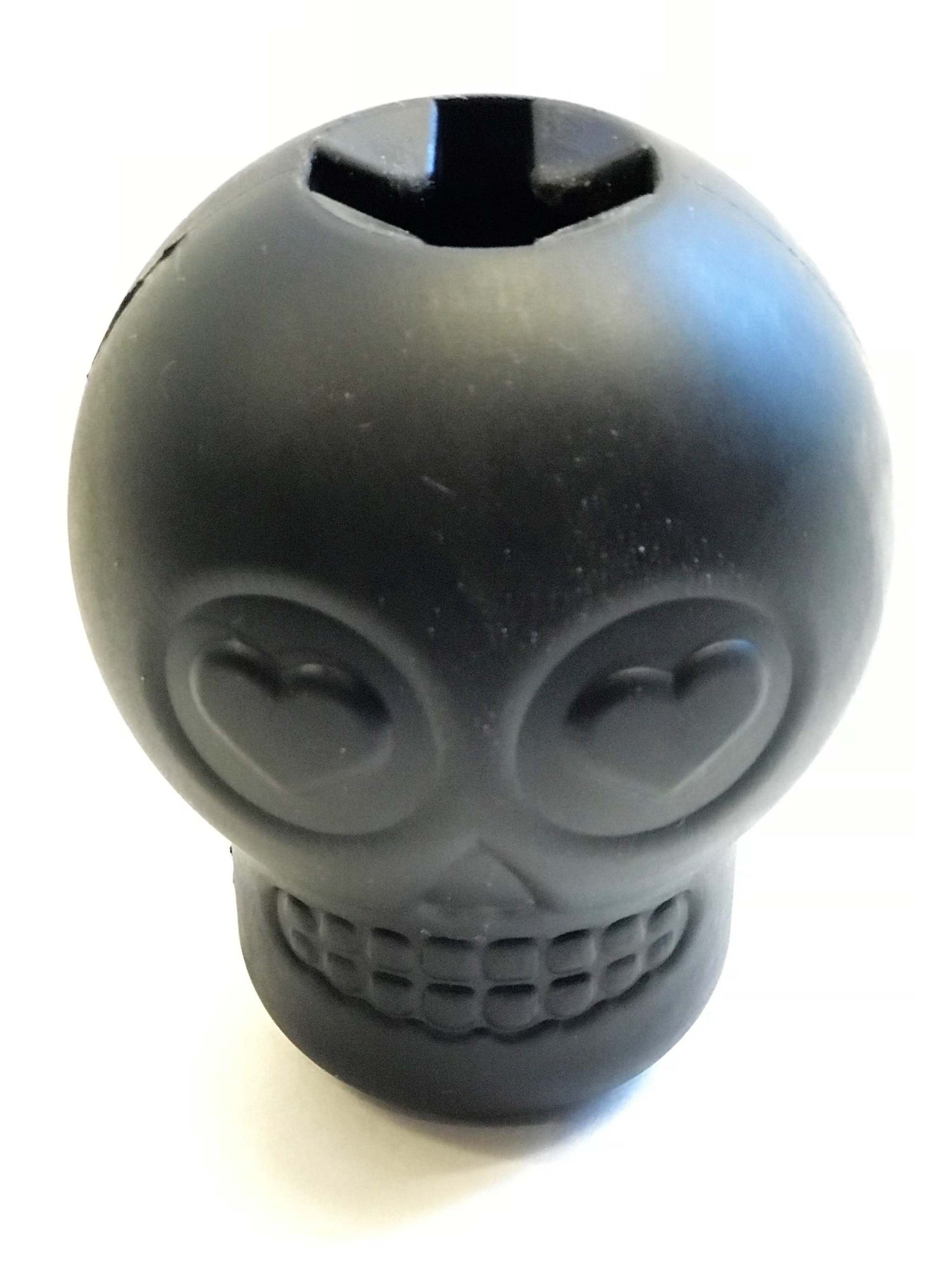Magnum Sugar Skull black chew toy and treat dispenser for power chewer dogs